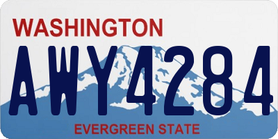 WA license plate AWY4284