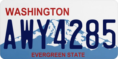 WA license plate AWY4285