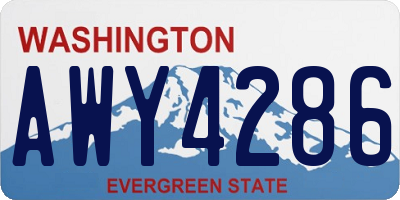 WA license plate AWY4286