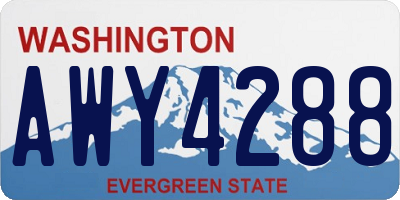 WA license plate AWY4288
