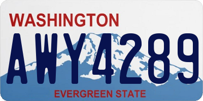 WA license plate AWY4289