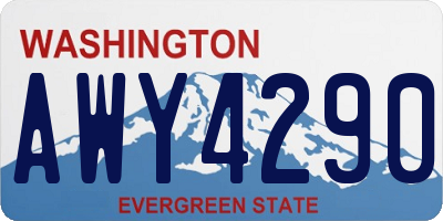 WA license plate AWY4290
