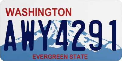 WA license plate AWY4291
