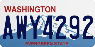 WA license plate AWY4292