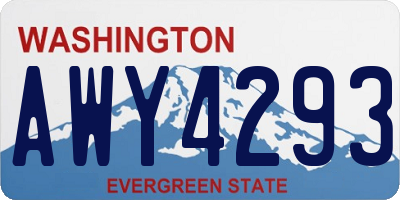 WA license plate AWY4293