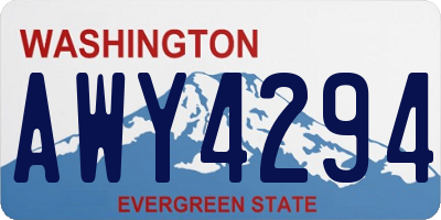 WA license plate AWY4294