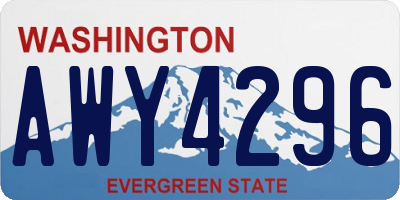 WA license plate AWY4296