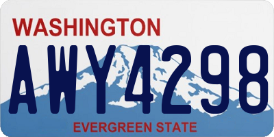 WA license plate AWY4298