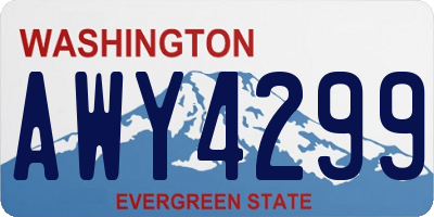 WA license plate AWY4299