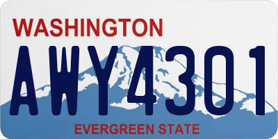 WA license plate AWY4301