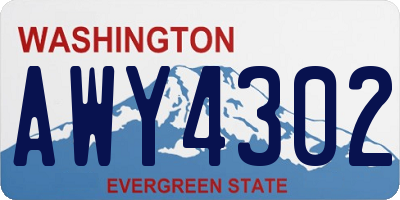 WA license plate AWY4302