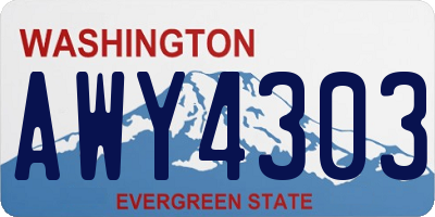WA license plate AWY4303