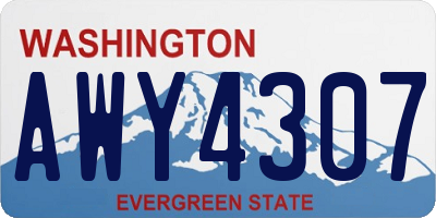 WA license plate AWY4307
