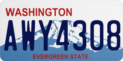WA license plate AWY4308