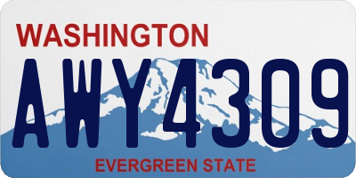 WA license plate AWY4309