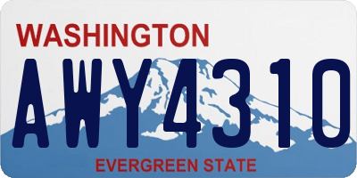 WA license plate AWY4310