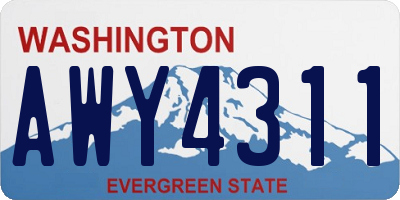 WA license plate AWY4311