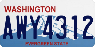 WA license plate AWY4312