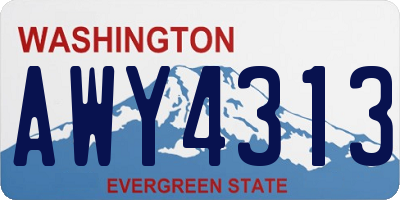 WA license plate AWY4313