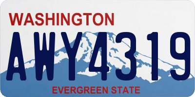 WA license plate AWY4319