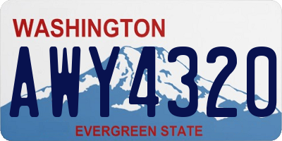 WA license plate AWY4320