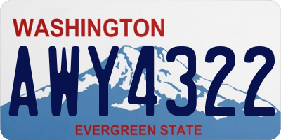 WA license plate AWY4322