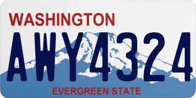 WA license plate AWY4324