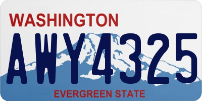 WA license plate AWY4325