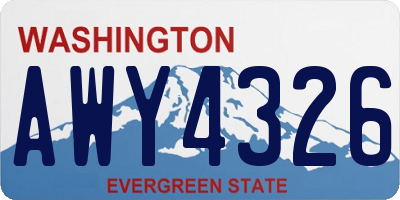 WA license plate AWY4326