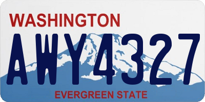 WA license plate AWY4327