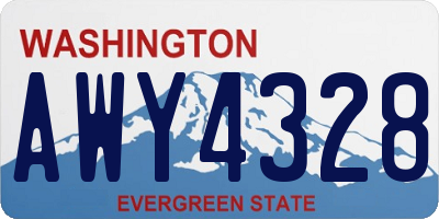 WA license plate AWY4328