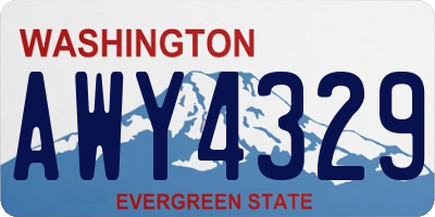 WA license plate AWY4329