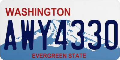 WA license plate AWY4330