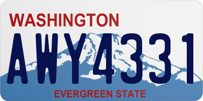 WA license plate AWY4331