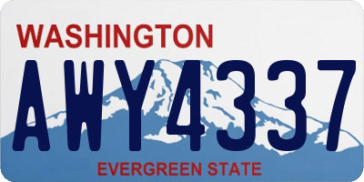 WA license plate AWY4337
