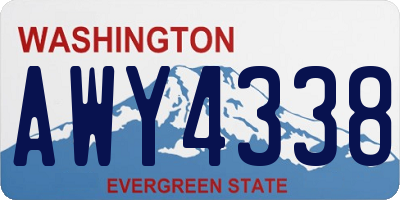 WA license plate AWY4338