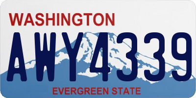 WA license plate AWY4339