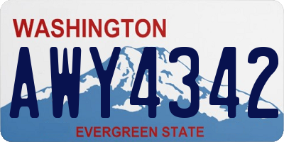 WA license plate AWY4342