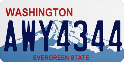 WA license plate AWY4344