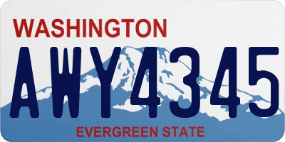 WA license plate AWY4345