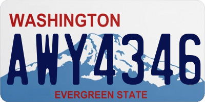 WA license plate AWY4346