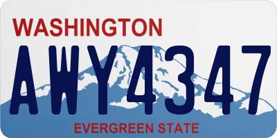 WA license plate AWY4347