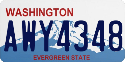 WA license plate AWY4348