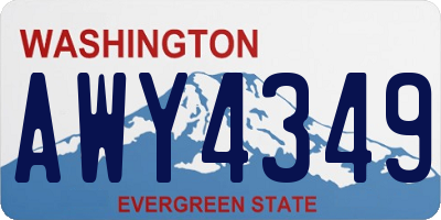 WA license plate AWY4349