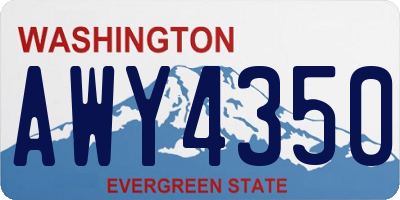 WA license plate AWY4350