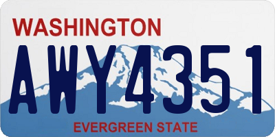 WA license plate AWY4351