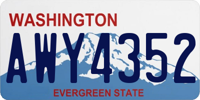WA license plate AWY4352