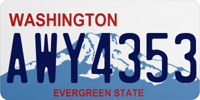 WA license plate AWY4353