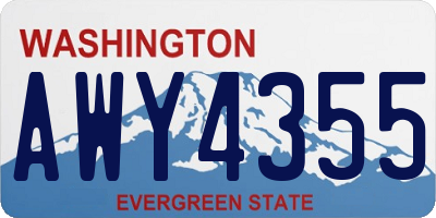 WA license plate AWY4355