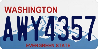 WA license plate AWY4357